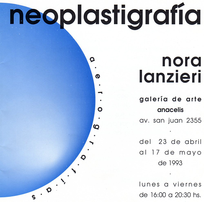 Exposición de pintura Neoplastigrafía. Buenos Aires. Argentina 1993
