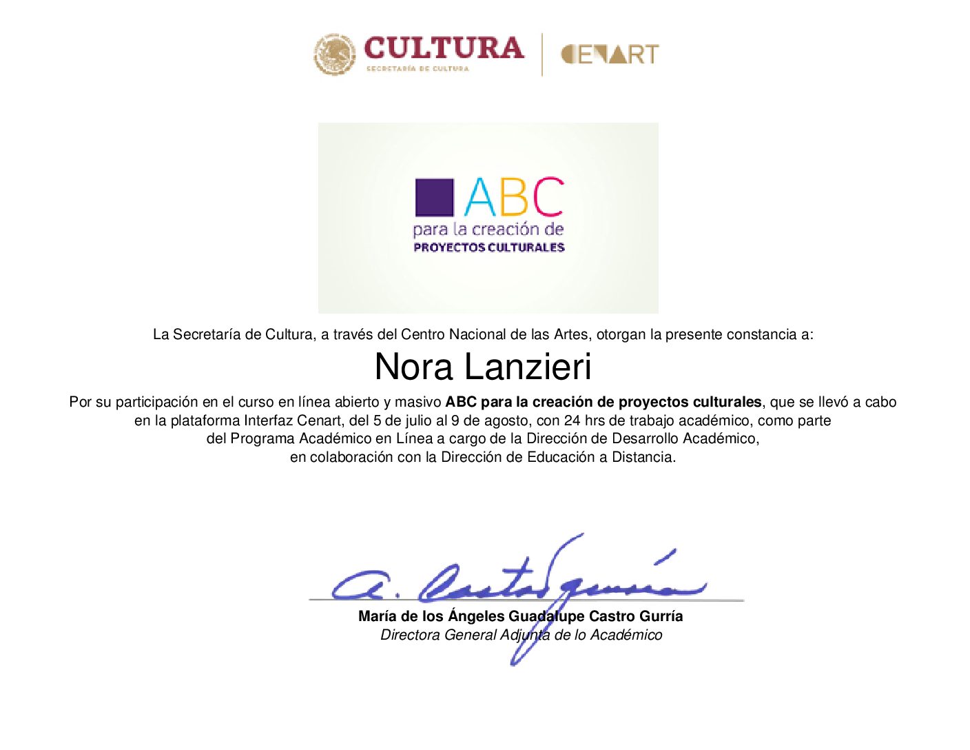 CENAR – Proyectos Culturales – México 2019