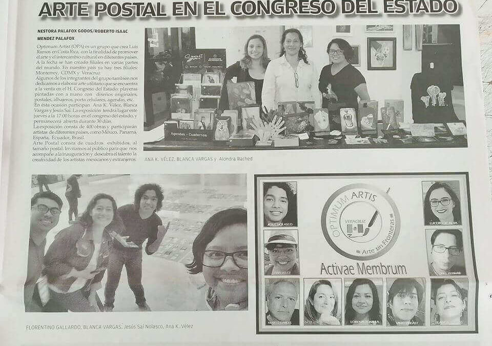 Exposición Arte Postal en el Congreso del Estado – Xalapa, Veracruz. México 2019